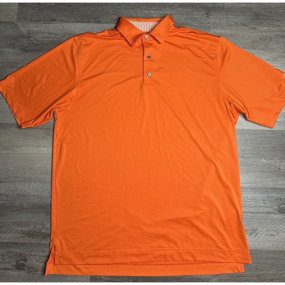 FootJoy Legacy Texas Golf Polo Shirt Mens Orange Stretch Performance US L